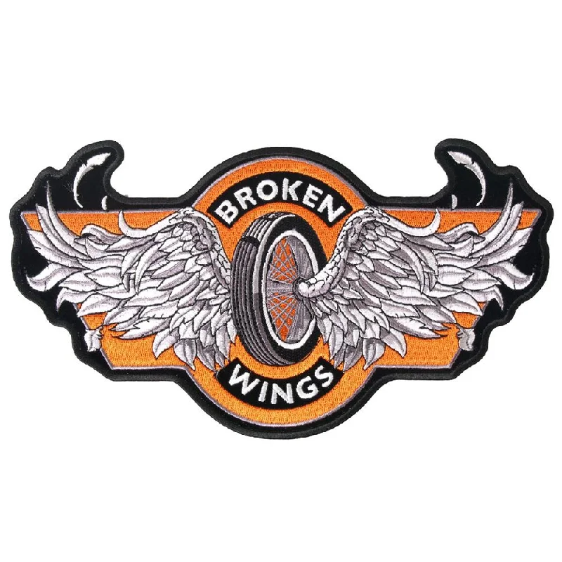 Broken Wings Patch Orange White and Black 4 Inch Modern Men's 