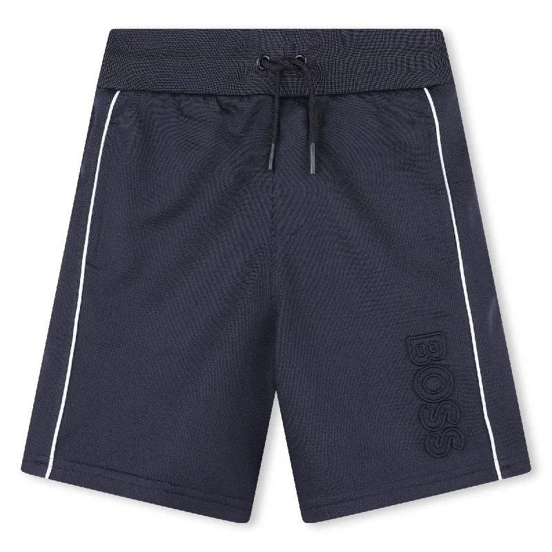 Navy Logo Shorts Trendy Men's Oversized