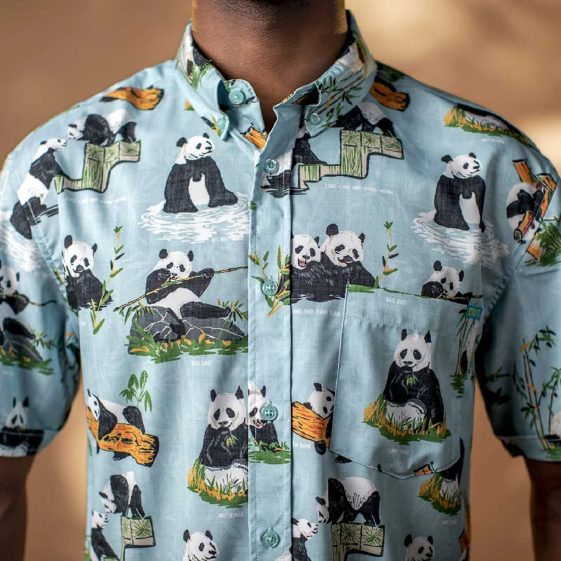 "Panda Watch" from Smithsonian’s National Zoo and Conservation Biology Institute – KUNUFLEX Short Sleeve Shirt Polished Men's Silk