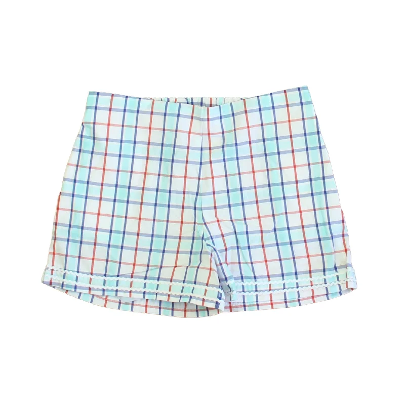 Classic Prep Girls Surf's Up Plaid Shorts Size: 6-14 Years Sleek Men's Metallic