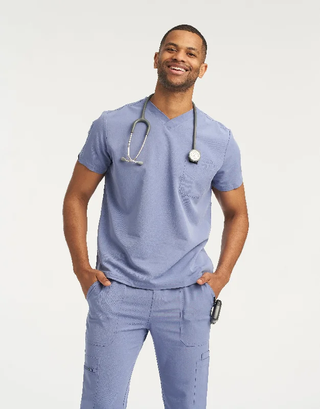 Essential V Neck Scrub Top - Nova Blue Dynamic Men's Glow