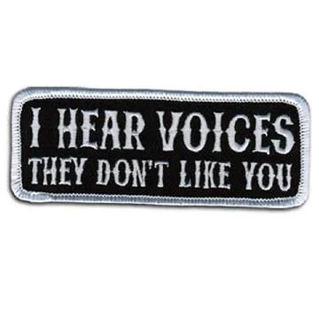 I Hear Voices Patch 4 Inch Unique Men's Patch