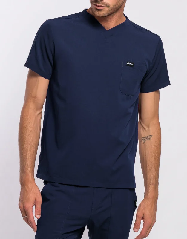 Essential V Neck Scrub Top - True Navy Hip Men's Urban