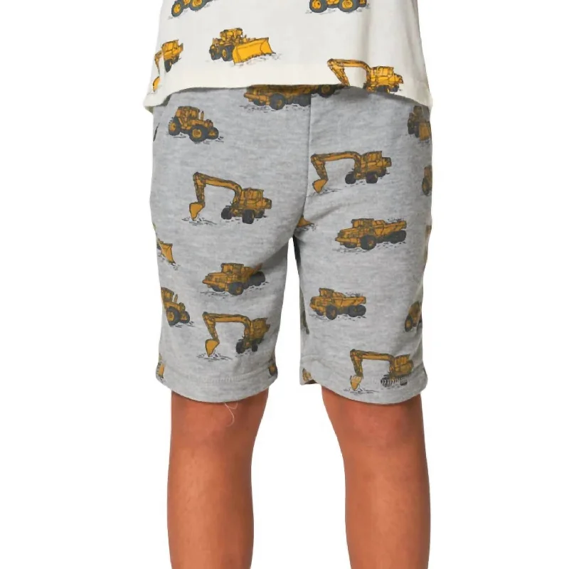 Boy's Tractor Zone Cozy Cozy Knit Beach Shorts In Heather Grey Tailored