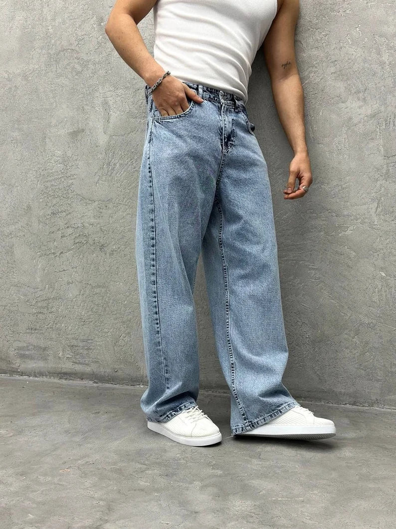 Oh So Vintage Men Baggy Jeans Organic