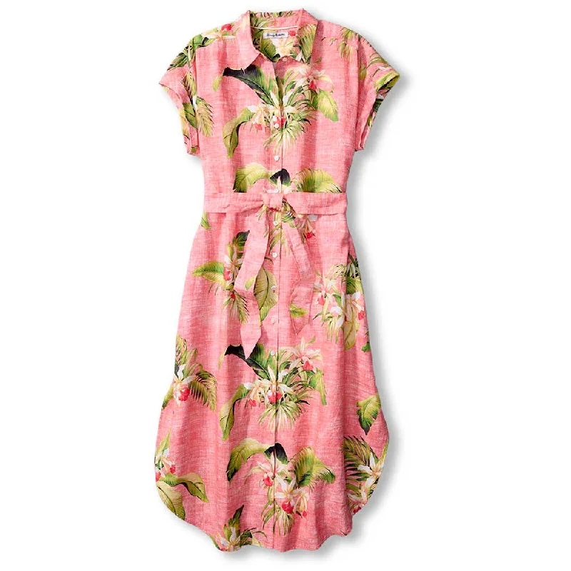 Tommy Bahama Women's La Brisa Blooms Shirt Dress - Melon Berry Tough Men's Tactical