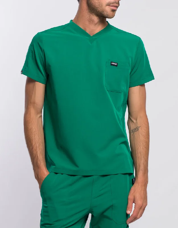 Essential V Neck Scrub Top - Ultramarine Green Athletic Men's Compression