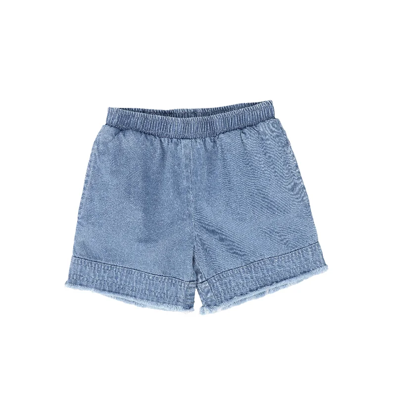 BACE COLLECTION BLUE DENIM FRINGE SHORTS Youthful Men's Anime