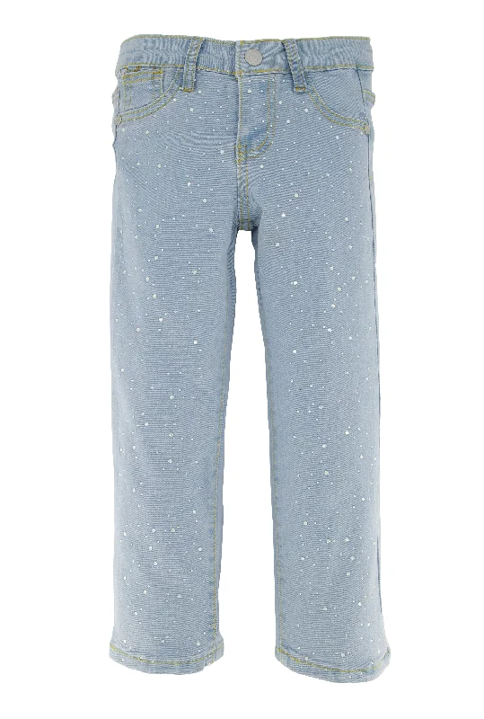 Little Girls Rhinestone Studded Front Jeans Practical Men's Multi