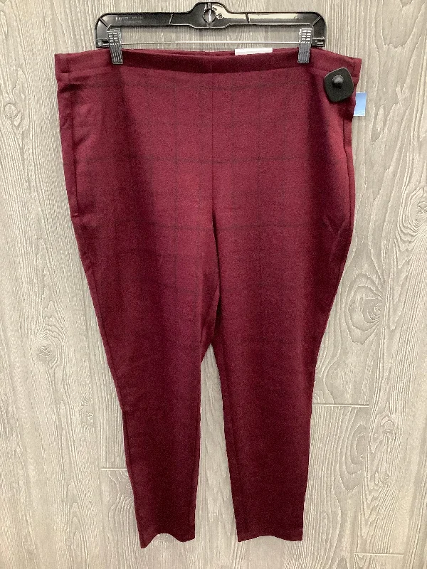 Pants Leggings By Croft And Barrow In Maroon, Size: Xl Preppy Men's College