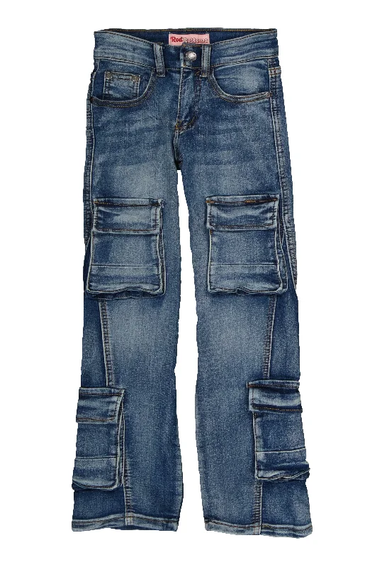 Girls Whiskered Cargo Wide Leg Jeans Refined Men's Velvet