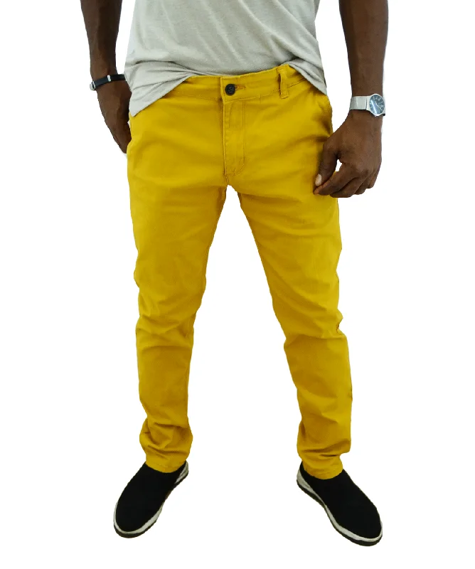 24G820, GSL - Men's Slim Fit Stretch Twill Chino Pants (30-40) Unique Men's Upcycled