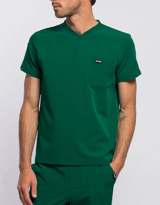 Essential V Neck Scrub Top - Evergreen Youthful Men's Pop