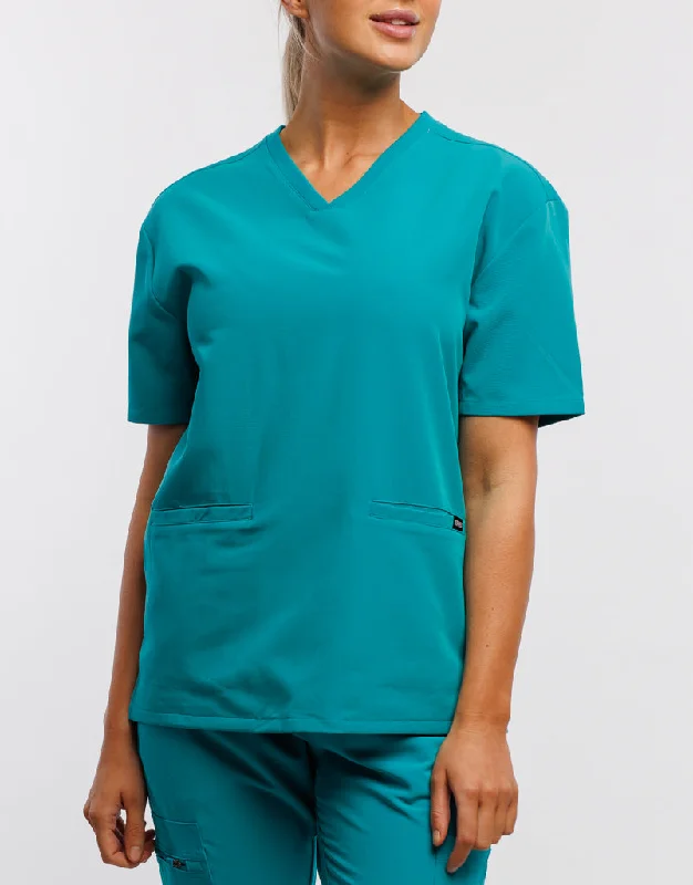 Essential V Neck Scrub Top - Sydney Teal Refined Men's European