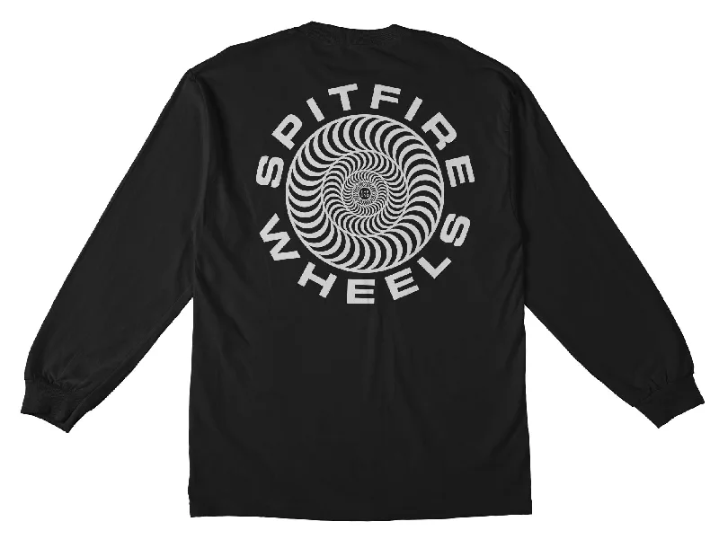 Spitfire Classic 87 Swirl Long Sleeve Shirt - Black/White Organic