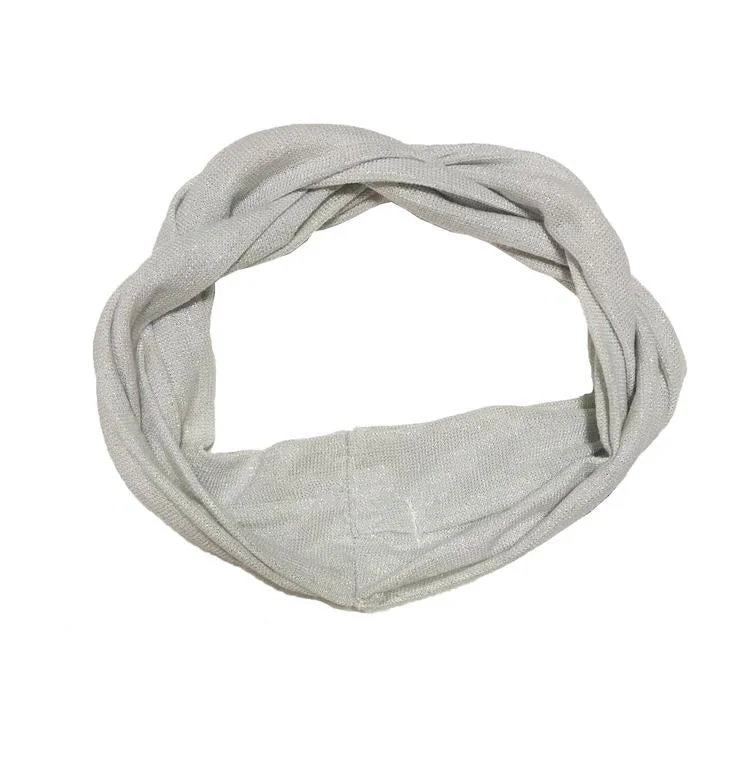 KNOT TWIST HEADWRAP METALLIC SILVER Sporty Men's Athleisure 