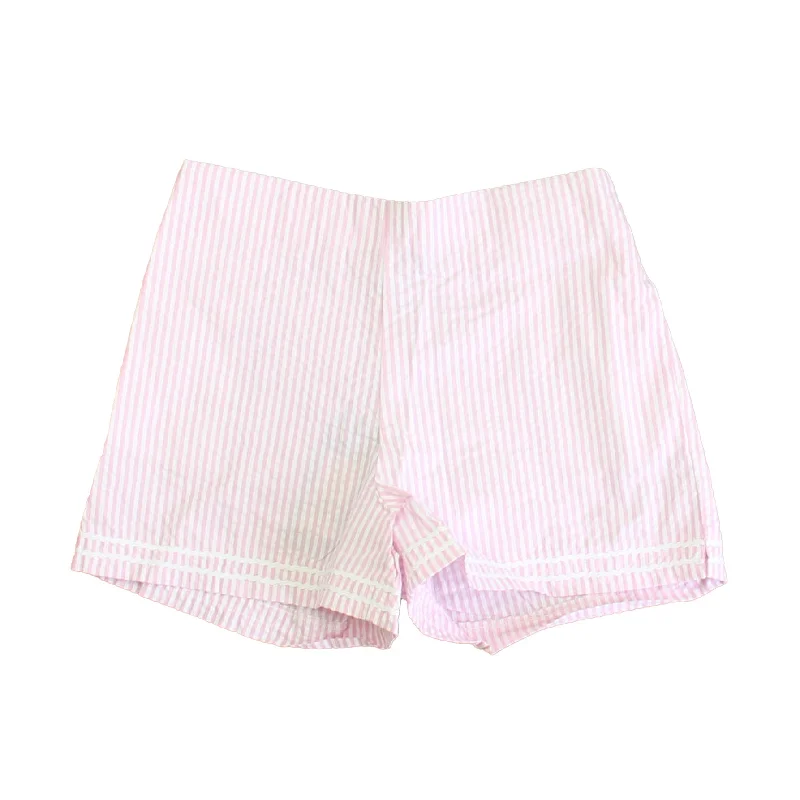 Classic Prep Girls Pink | White Stripe Shorts Sophisticated Men's French