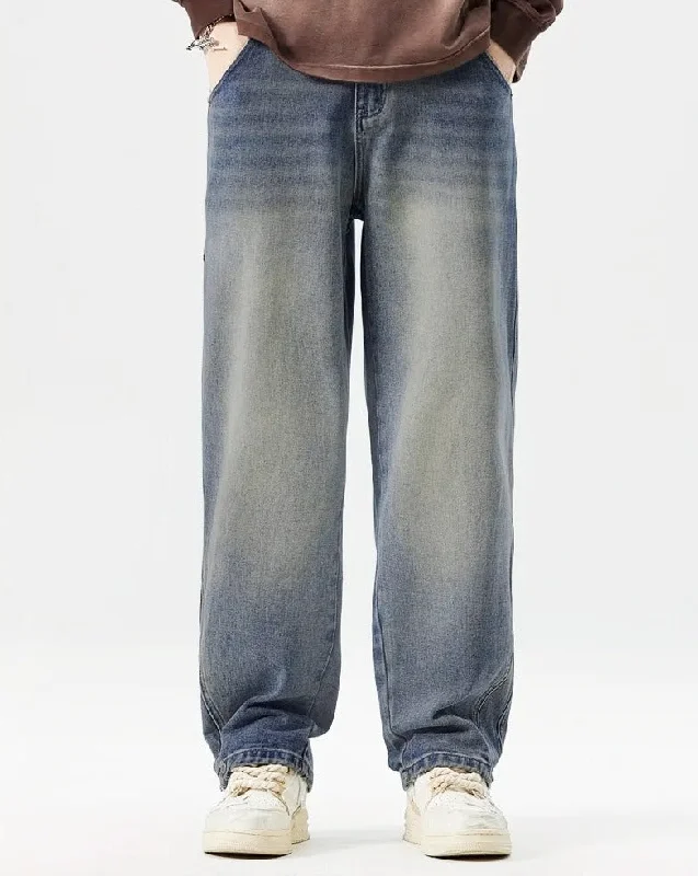 Take It Easy Blue Baggy Jeans Casual Men's Loose