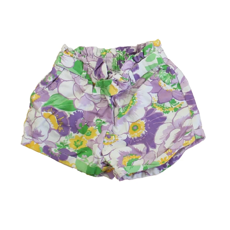 Janie and Jack Girls Purple | Green Floral Shorts Confident Men's High