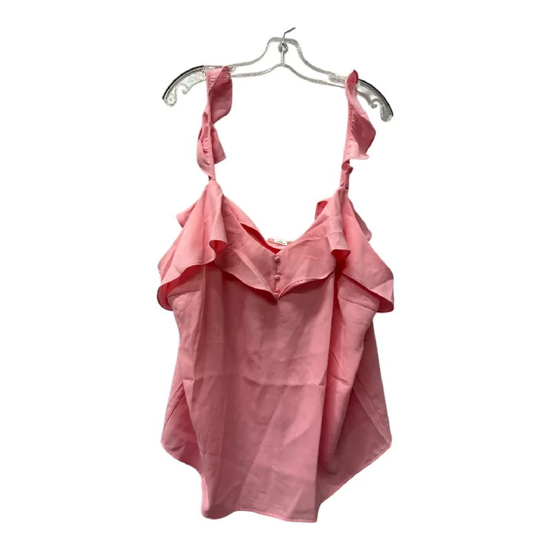 Top Sleeveless By Chicsoul In Pink, Size:3X Trendy Men's Bucket