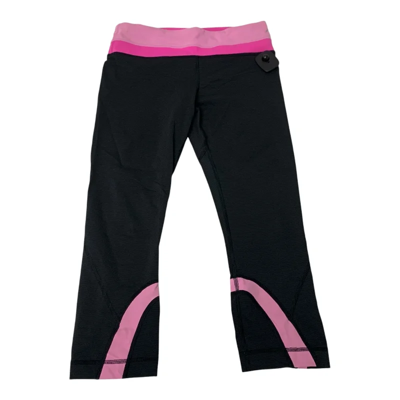 Athletic Leggings Capris By Lululemon In Black & Pink, Size: S Monochromatic Office Style