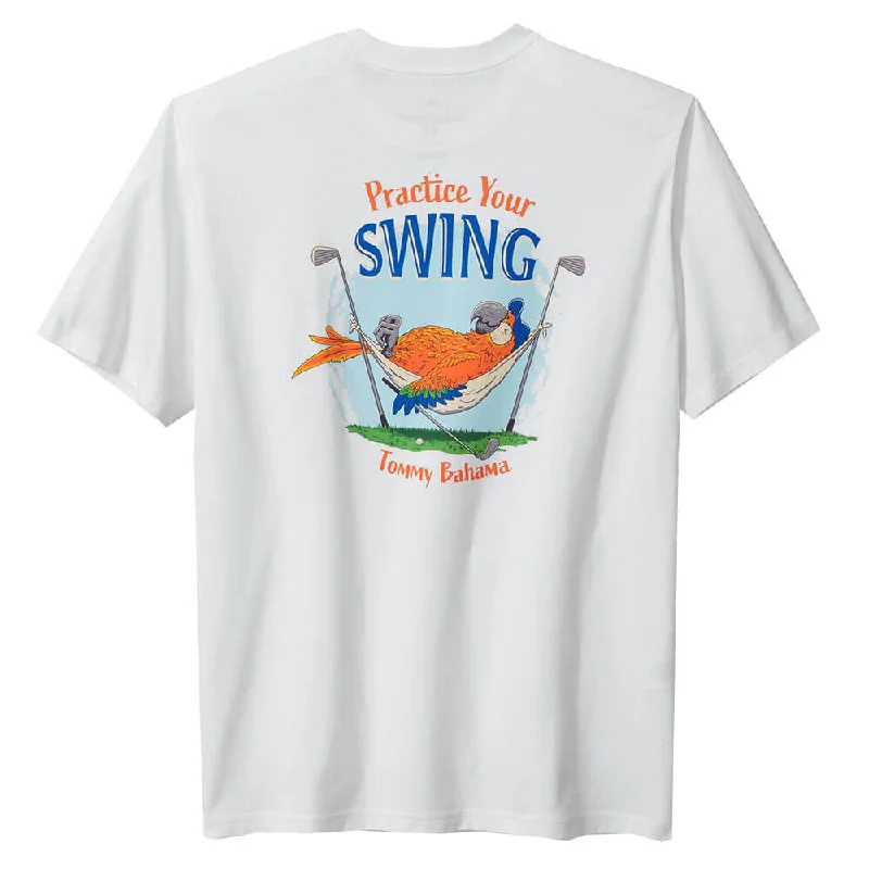 Tommy Bahama Practice Your Swing Tee T-Shirt - White Vintage Men's 1970S Disco