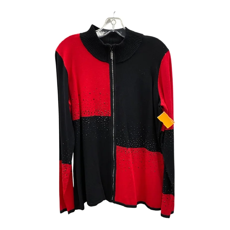 Sweater Cardigan By Cme In Black & Red, Size:Xl Refined Men's Classic 