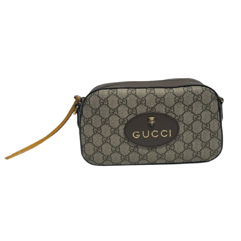 GUCCI/Cross Body Bag/Monogram/Cotton/KHK/neo gg bag Sleek Men's Metallic