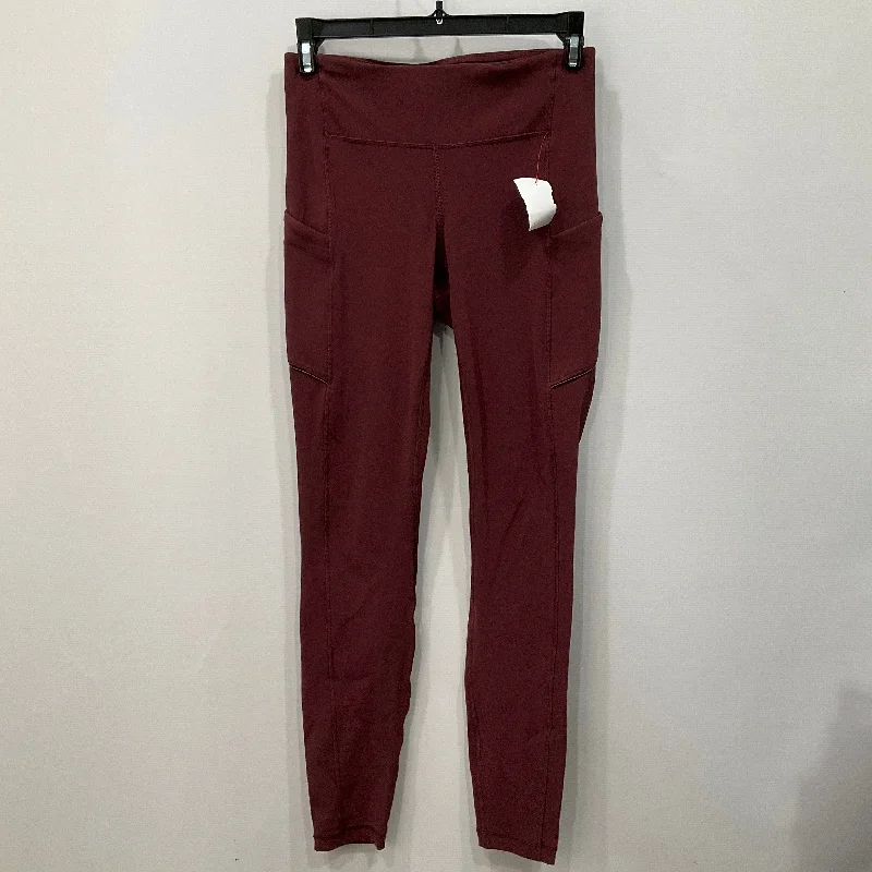 Athletic Leggings By Lululemon In Maroon, Size: 4 Monochromatic Office Style