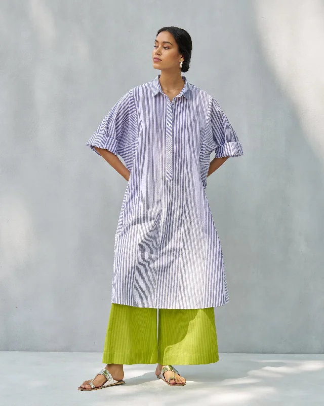 Anti Fit Kurta - Purple & White Earthy Men's Sustainable 