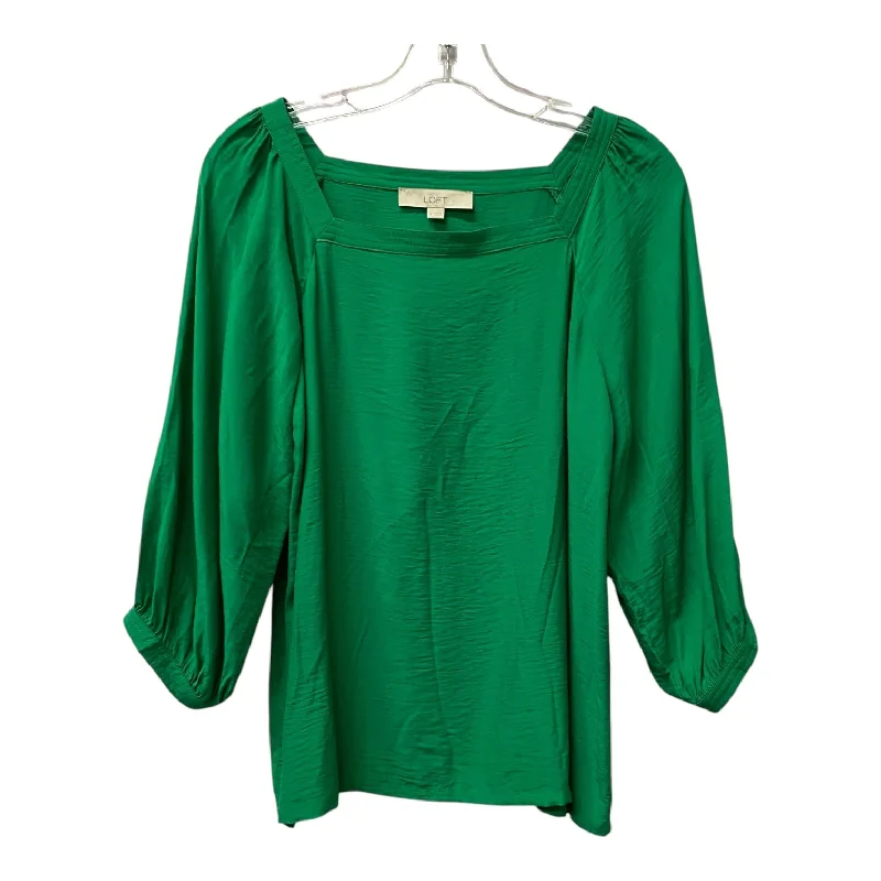 Top 3/4 Sleeve By Loft In Green, Size:S Laid