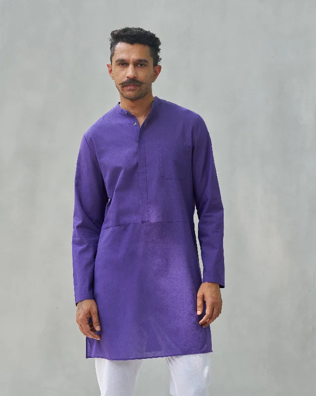 Chest Pocket Kurta - Purple Hip Men's Urban