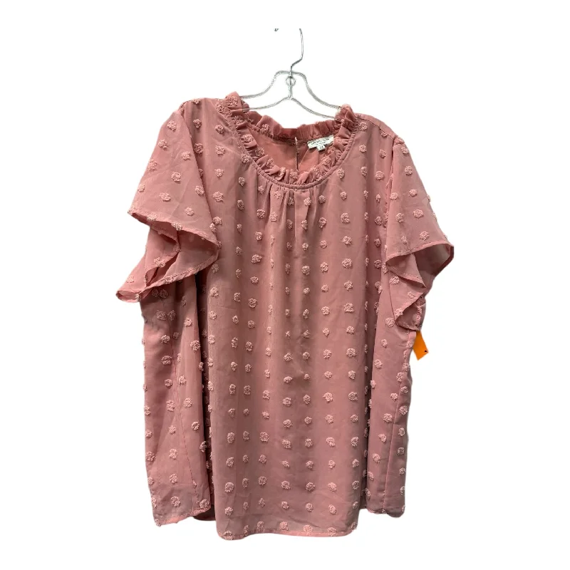 Top Ss By Chicsoul In Pink, Size:3X Cool Men's Distressed