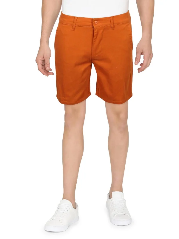 Mens Chino Mid-Rise Khaki Shorts Practical Men's Multi