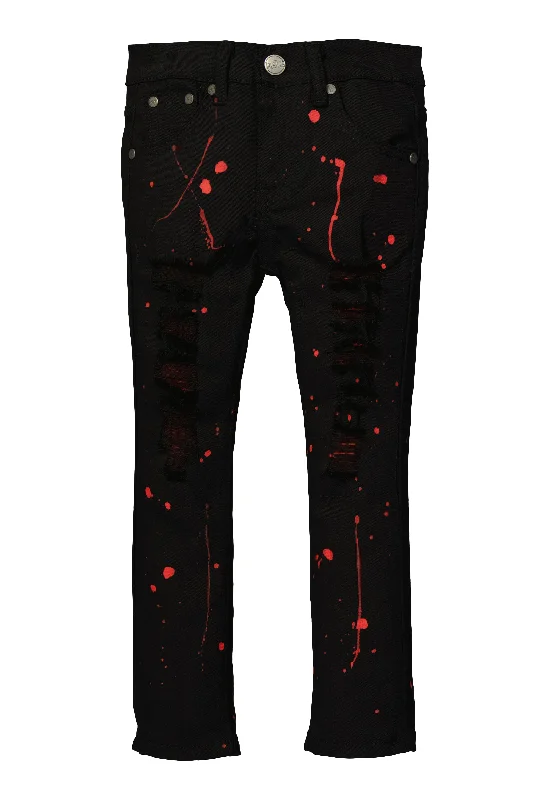 Little Boys Paint Splatter Distressed Jeans Elegant Men's Cashmere