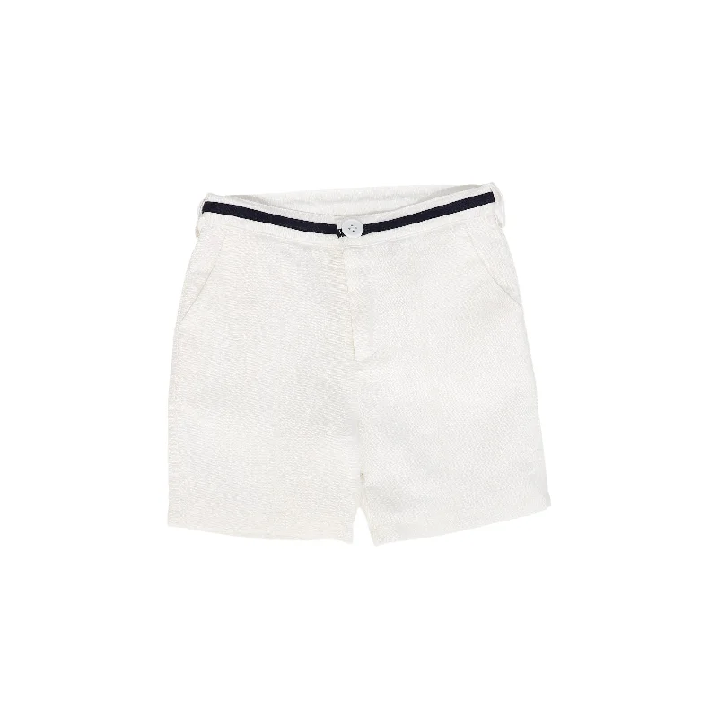 BACE COLLECTION WHITE RIBBON TRIM SHORTS Monochromatic Office Style