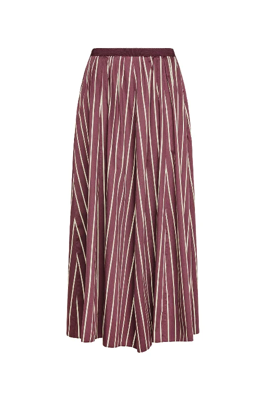 Stripe Satin Midi Skirt Casual Men's Short