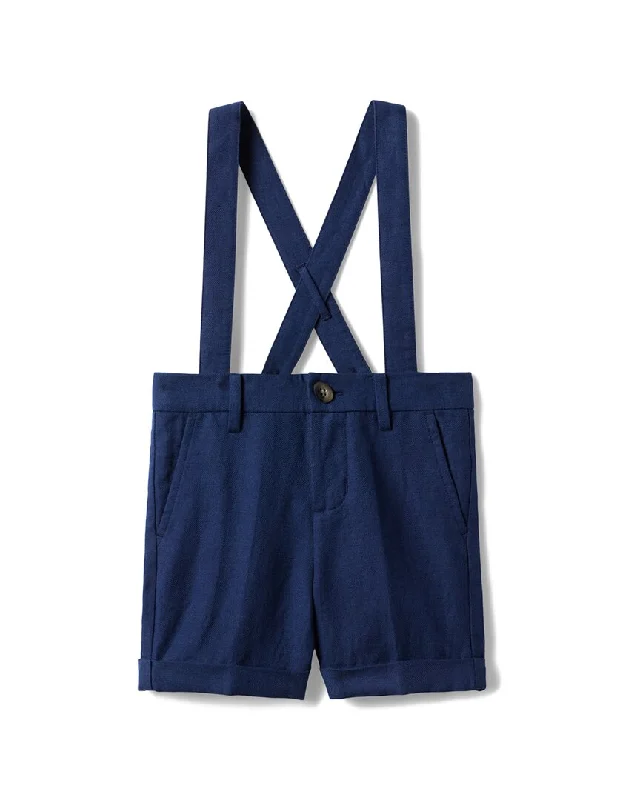 Janie and Jack Linen-Blend Suspender Short Sporty Men's Athleisure 