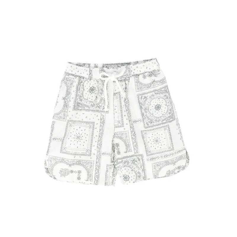 BACE COLLECTION SAGE PAISELY HANDKERCHIEF PRINT SHORTS Polished Men's Silk