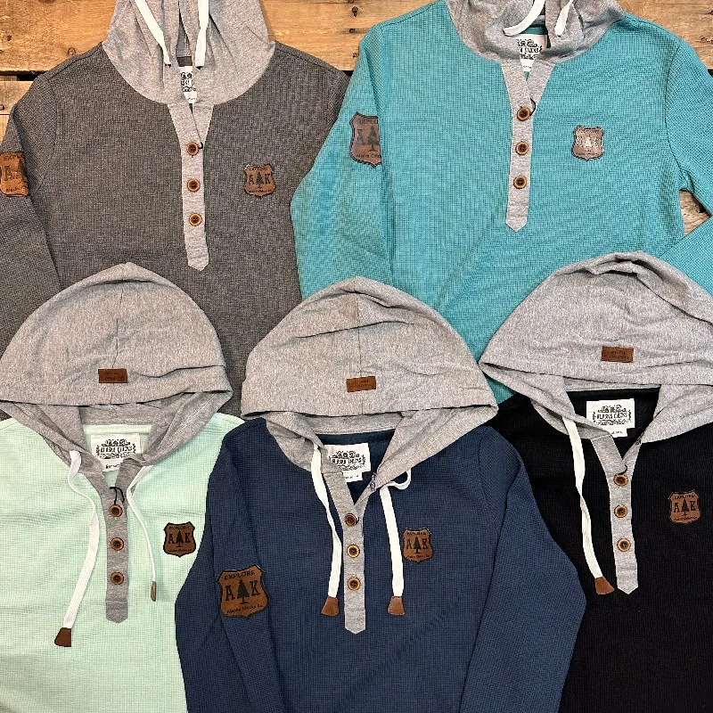 Hooded Waffle Henley Dynamic Men's Moto