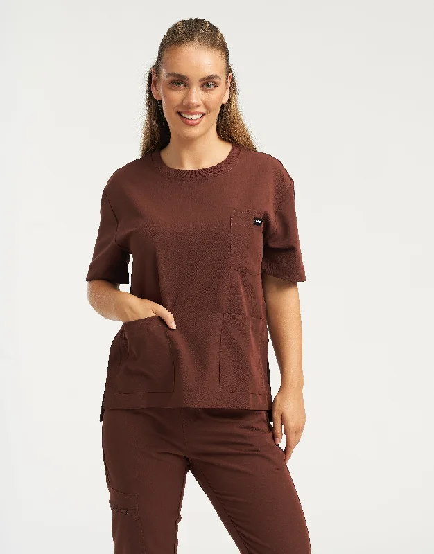 Essential Crewneck Scrub Top - Cocoa Confident Men's High