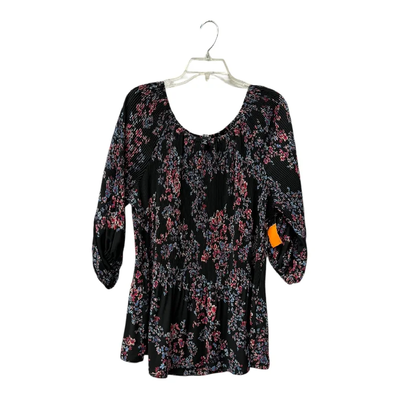 Top Ls By Roz And Ali In Black, Size:2X Business