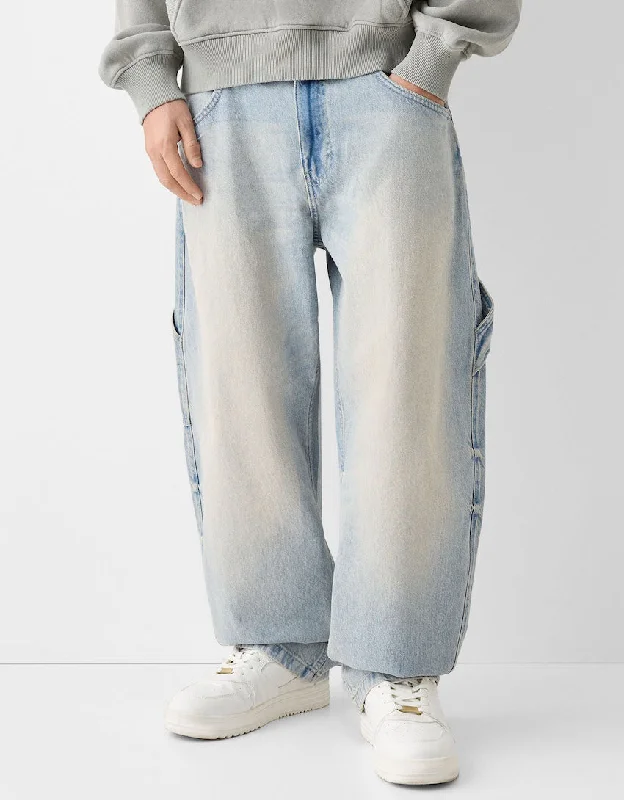 Faded Balloon-Fit Carpenter Jeans Luxurious Men's High