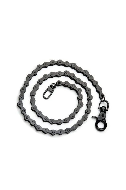 22" Black Bike Chain Polished Men's Satin