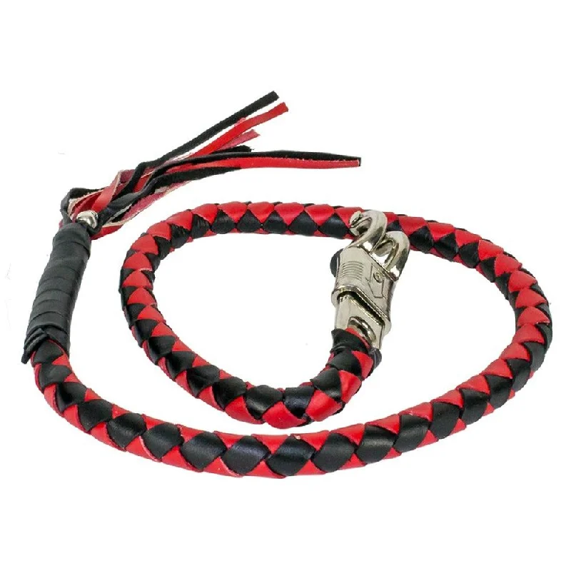 Get Back Hand Braided leather Black and Red Elegant Men's Cashmere