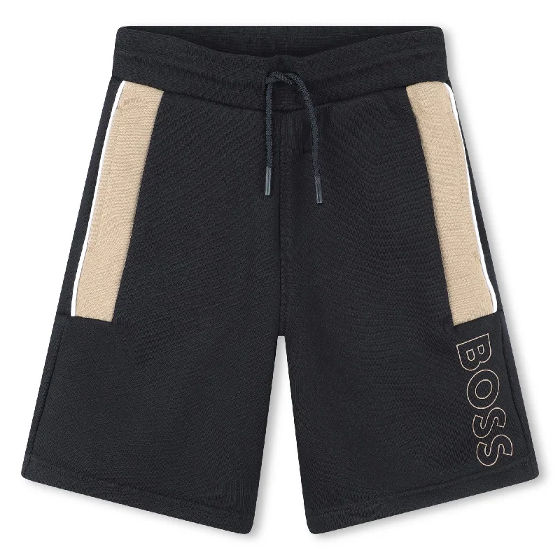 Black Logo Shorts Elegant Men's Formal 