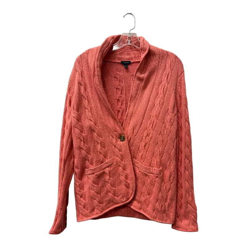 Sweater Cardigan By Talbots In Coral, Size:S Lumberjack