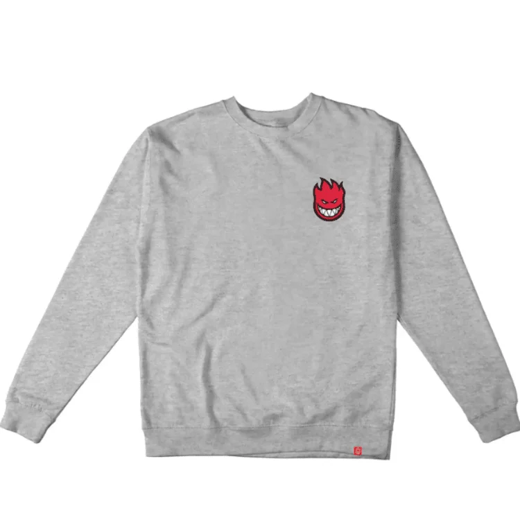 Spitfire Lil Bighead Crew Sweatshirt - Grey/Red Cool Men's Skate