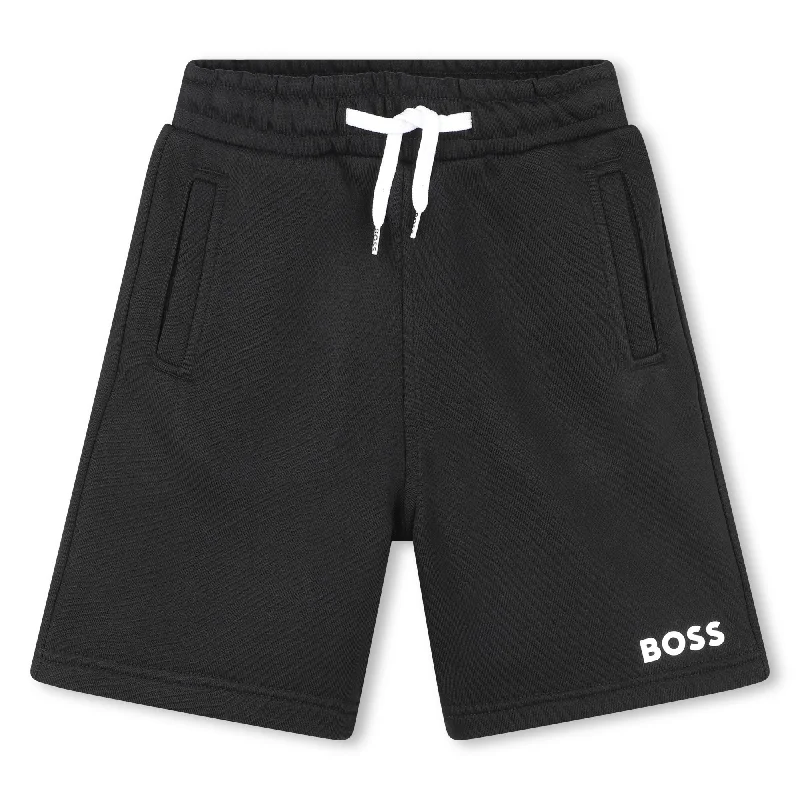 Black Logo Shorts Sporty Men's Athleisure 