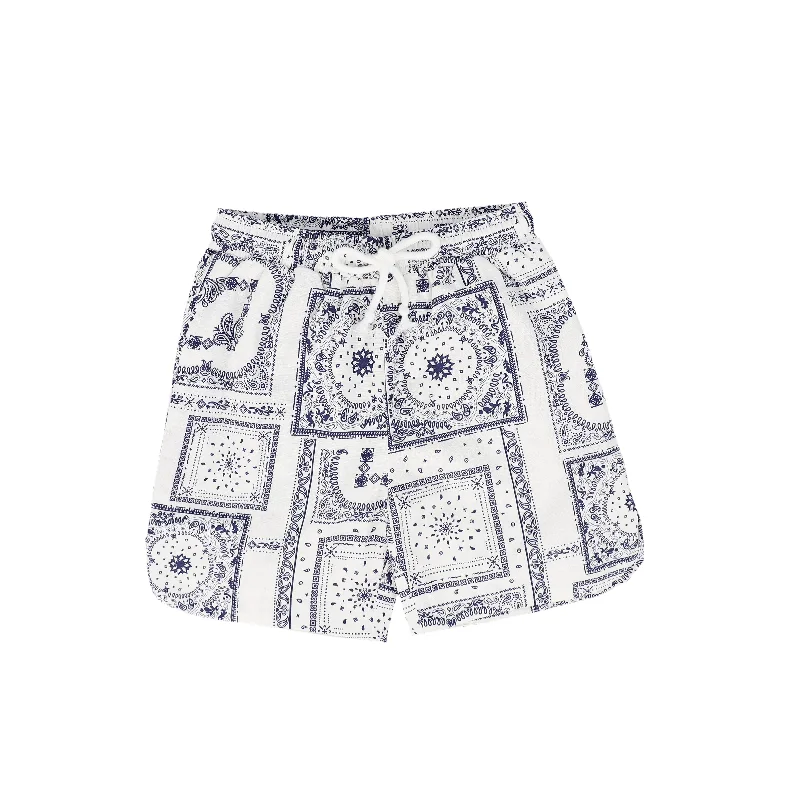 BACE COLLECTION NAVY PAISELY HANDKERCHIEF PRINT SHORTS Refined Men's Hand